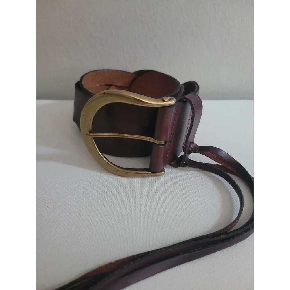 Cleo & Wolf Brown Leather Boho Belt Sz S Bohemian Western Rodeo Cowgirl